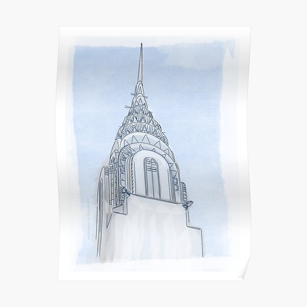 Chrysler Building Digital Illustration Poster