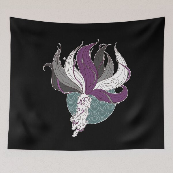 Item preview, Asexual Pride Kitsune designed and sold by Clara Hollins.