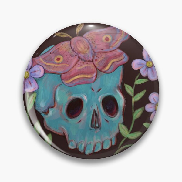 Item preview, Blue skull with moth  designed and sold by UntitledJPEG00.