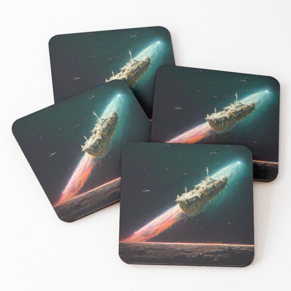 Item preview, Derelict Ship Floating Over a Sea of Space Dust designed and sold by Styxiann.