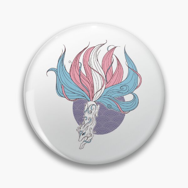 Item preview, Transgender Pride Kitsune designed and sold by Clara Hollins.