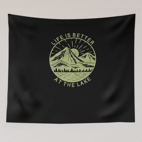 Item preview, Life Is Better At The Lake Nature Mountains Trees Outdoor Premium designed and sold by IsabellaUphaus.