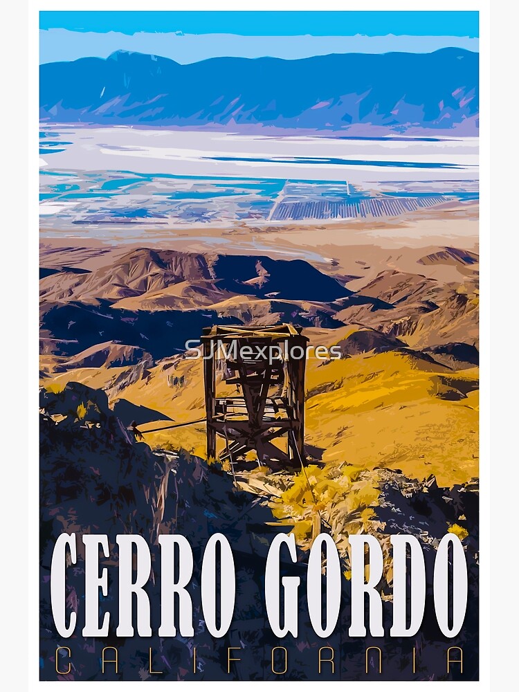 "Cerro Gordo Mines Travel Poster" Canvas Print for Sale by SJMexplores