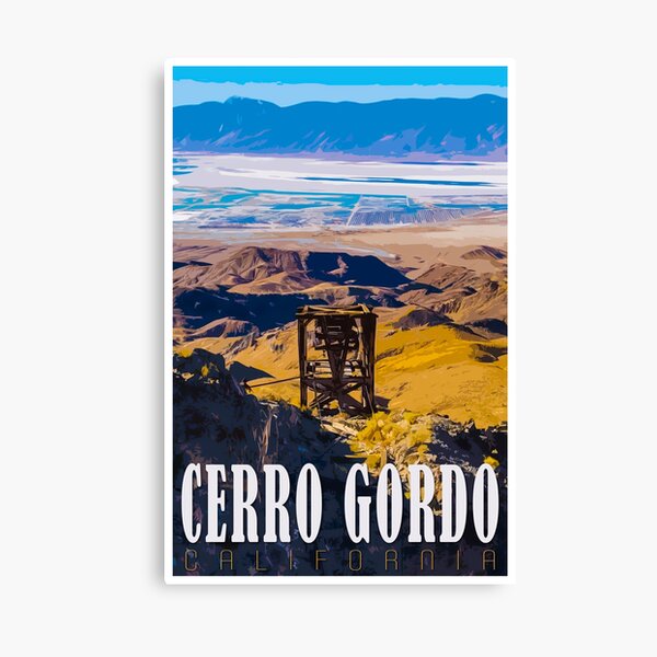 "Cerro Gordo Mines Travel Poster" Canvas Print for Sale by SJMexplores
