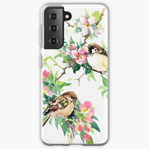 Sparrows adn Apple Blossom Samsung Galaxy Soft Case