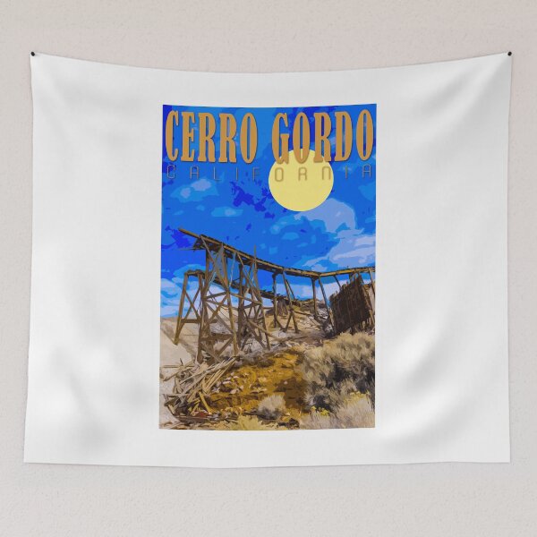 Item preview, Cerro Gordo Mines Vintage Travel Poster designed and sold by SJMexplores.