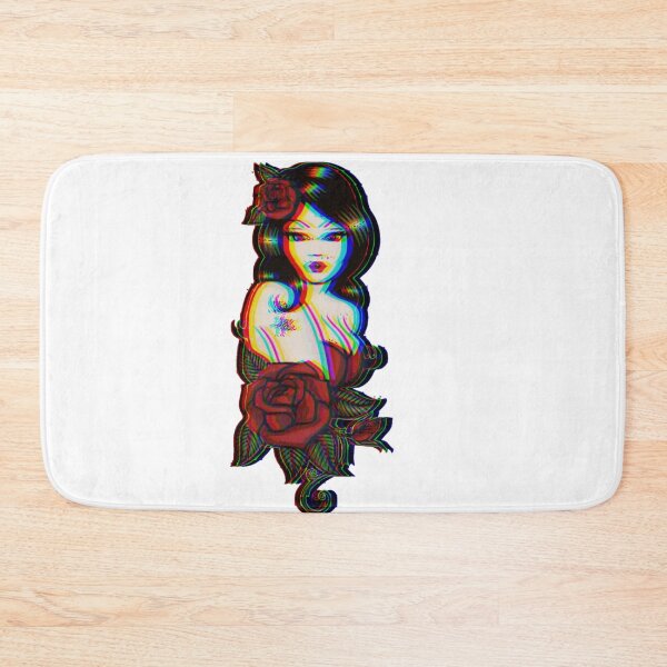 Item preview, Tattoo rose woman anaglyph 3d glitch designed and sold by eNVy Co.