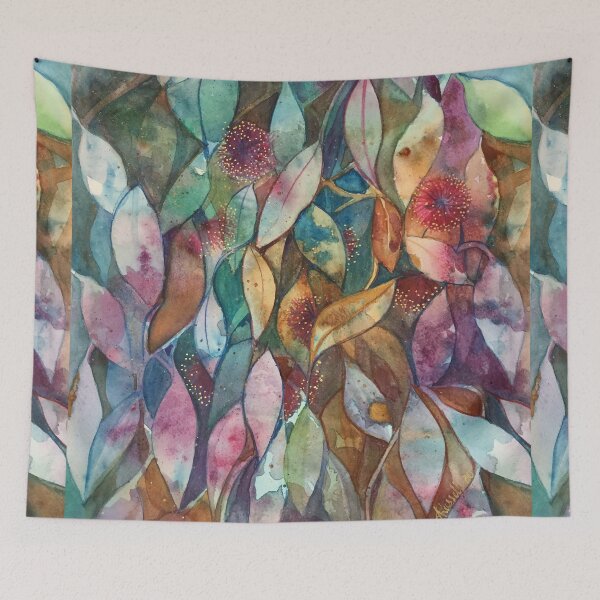 Item preview, Watercolor Gum Blossoms in Green and Pink designed and sold by Ann Russell.