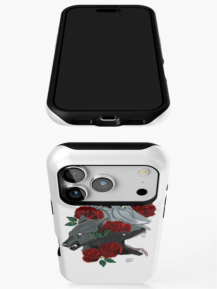 Thumbnail 3 of 4, iPhone Case, Wolves and Roses designed and sold by JustDreadful.