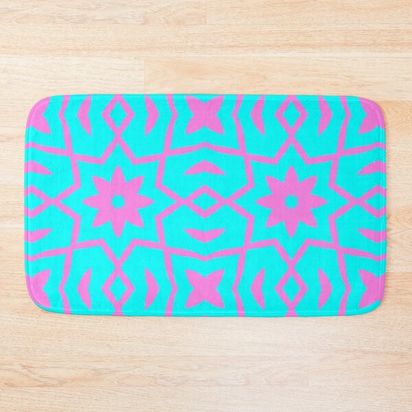 Item preview, Star Flower Pattern in Pink and Turquoise designed and sold by KeksWorkroom.
