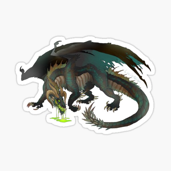 Malbetroch- DnD- Black/Copper Hybrid Dragon- Transparent Sticker