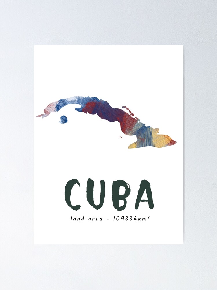 Cuba Watercolor Country Map Poster For Sale By Colourbayy Redbubble