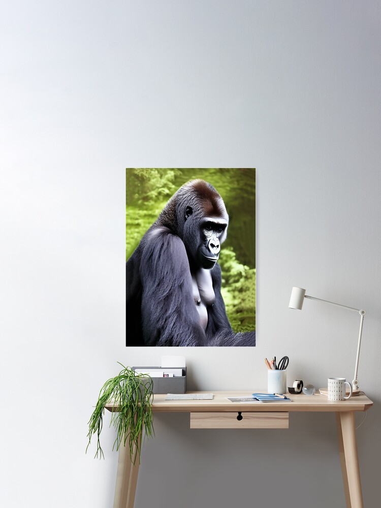 Albert Gorilla Painting by Stephen Fishwick Art Pictures Of Gorillas Poster  Primate Poster Gorilla Picture Paintings For Living Room Decor Nature Art  Print Cool Wall Decor Art Print Poster 16x24 - Poster