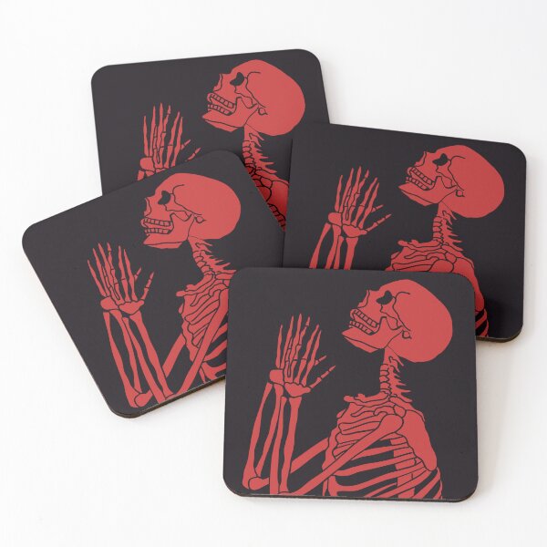 Item preview, skeleton praying halloween stickers, magnet, tote bag, etc designed and sold by Mena P.