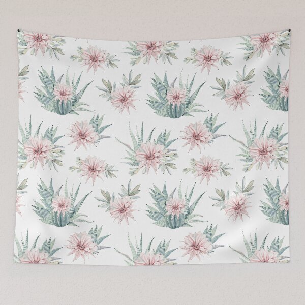 Item preview, Elegant Succulents Pink and Green Desert Succulent Pattern designed and sold by DesertDecor.