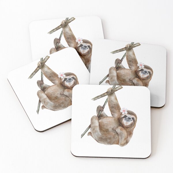 Item preview, Sloth watercolour clip art designed and sold by RazzaghiArt.