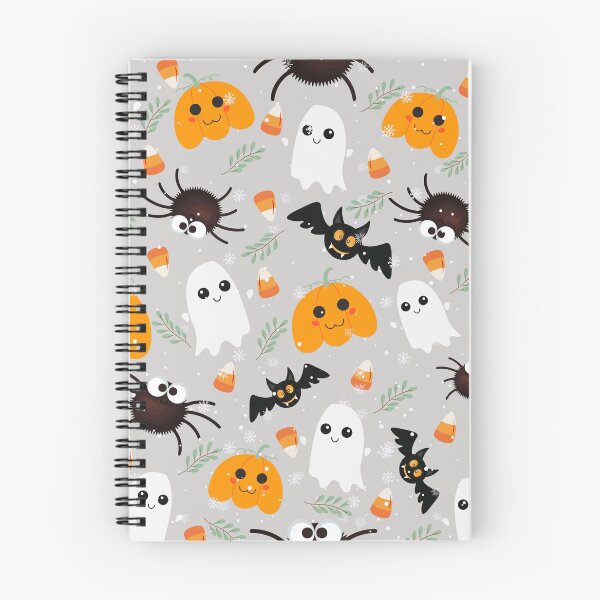 Artikelvorschau, Niedlicher Halloween-Kürbiskopf mit Fledermäusen, Spinnen und Süßigkeitenmuster entworfen und verkauft von Cutiespattern.