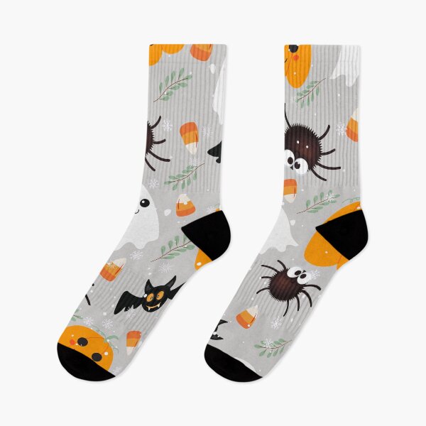 Artikelvorschau, Niedlicher Halloween-Kürbiskopf mit Fledermäusen, Spinnen und Süßigkeitenmuster entworfen und verkauft von Cutiespattern.