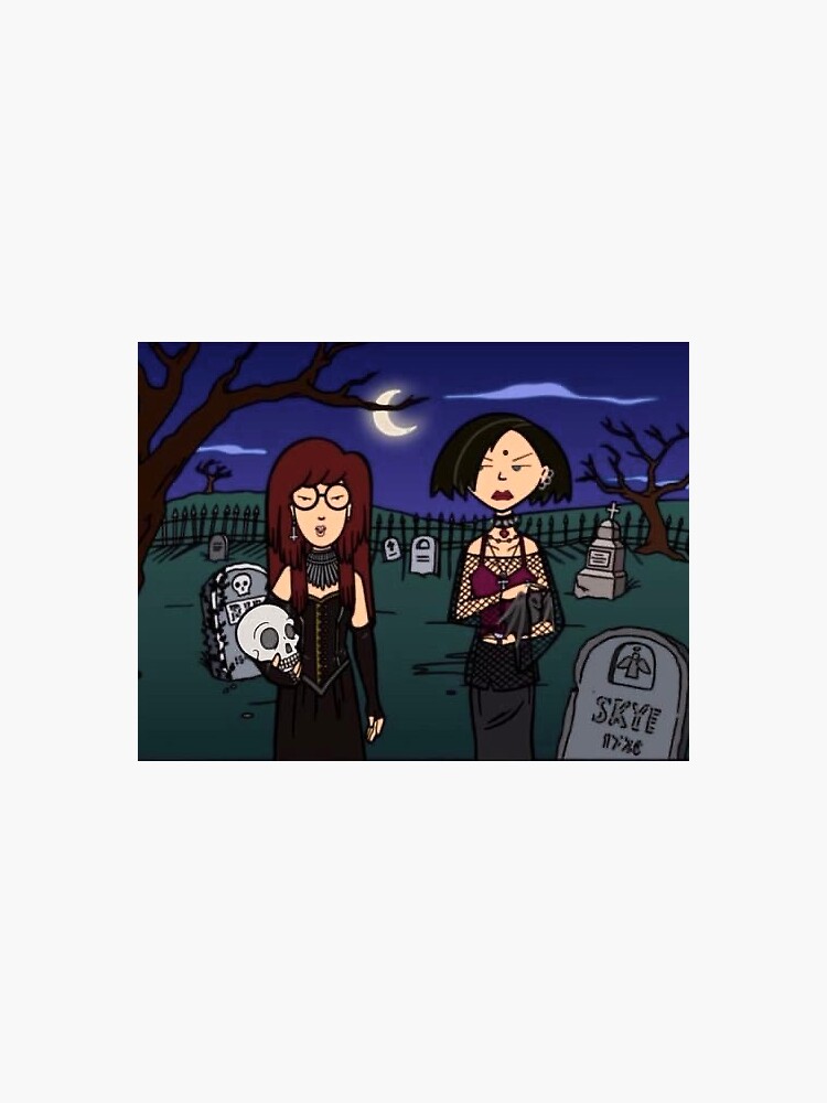 Daria and Jane goth alter egos Sticker for Sale by jolibean