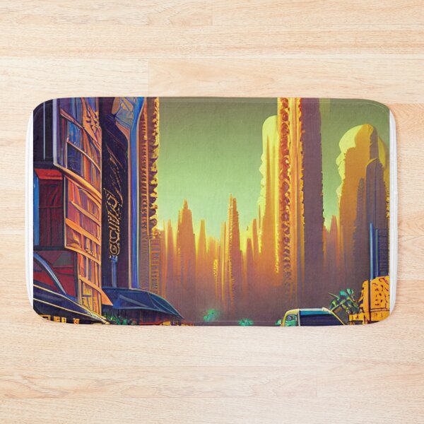 Item preview, Retro futuristic city  designed and sold by dtmtattoo.