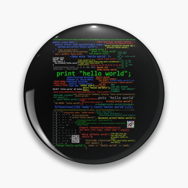 Item preview, Hello World - Many Programming Languages (dark)   designed and sold by WearStormLily.