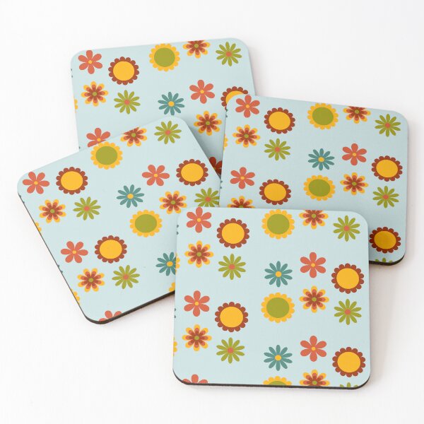 Aperçu de l'œuvre années 70 design fleur coloré rétro enfant graphique minimal femme créée et vendue par ALLURE-minimal.