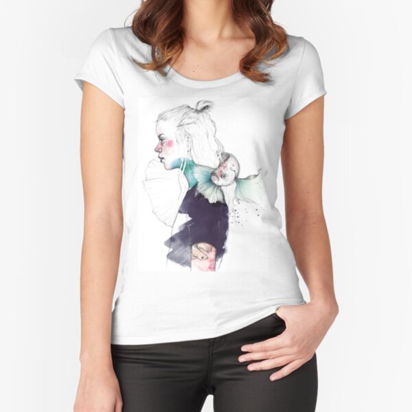 BETTA Camiseta entallada de cuello ancho