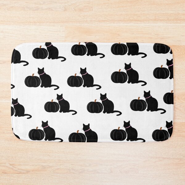 Item preview, Cute Black Cat and Black Pumpkin Pattern designed and sold by SMillustrations.