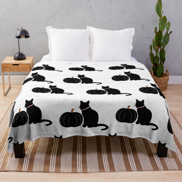 Item preview, Cute Black Cat and Black Pumpkin Pattern designed and sold by SMillustrations.