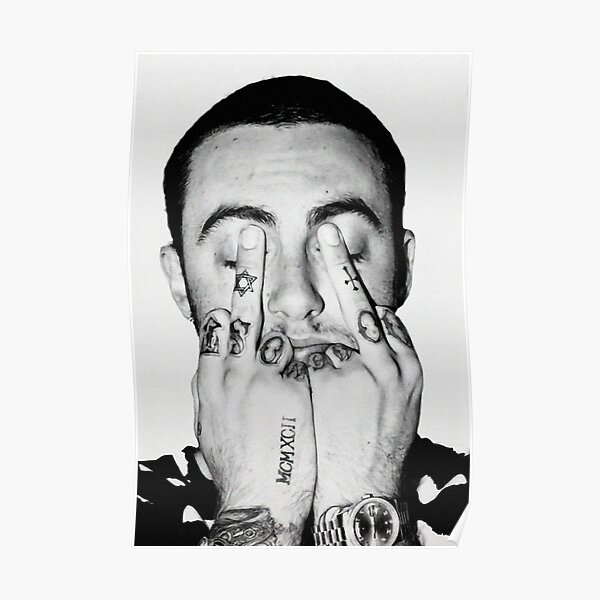 mac miller poster cigarette middle finger