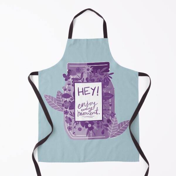 Item preview, Hey! Enjoy Every Moment. - Purple Floral Mason Jar on Grayish Blue designed and sold by Latoblooms.
