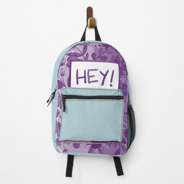 Item preview, Hey! Enjoy Every Moment. - Purple Floral Mason Jar on Grayish Blue designed and sold by Latoblooms.