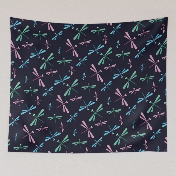 Item preview, Dragonfly Pattern on a Dark Background designed and sold by Latoblooms.