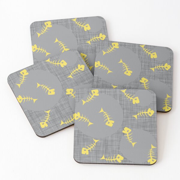 Item preview, Herringbone yellow on gray with large dots designed and sold by kobyakov.