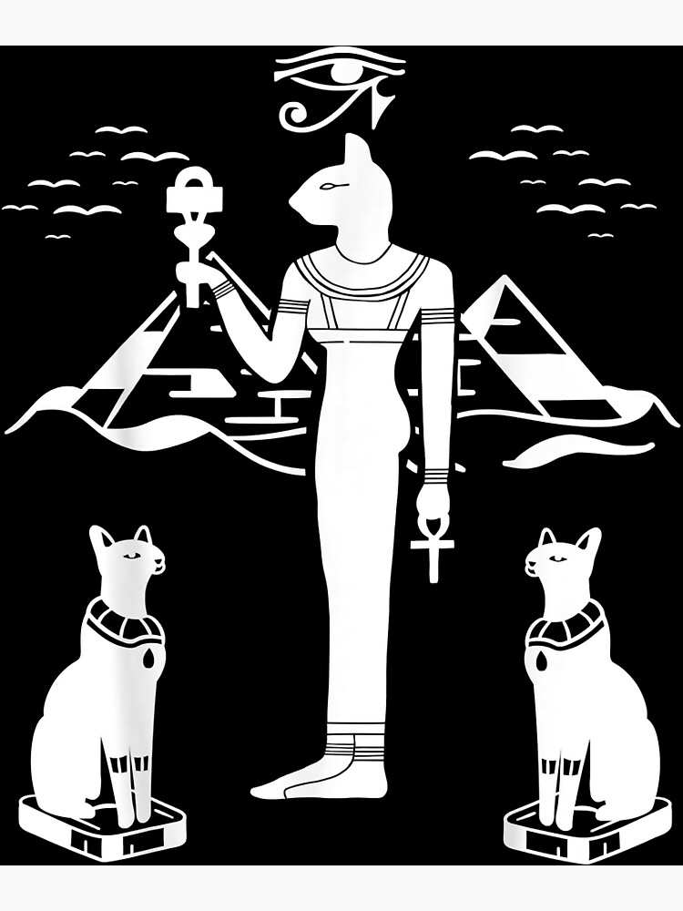"Egyptian Cat Goddess Bastet Ancient Egyptian Eye Of Ra Tee TShirt" Poster for Sale by