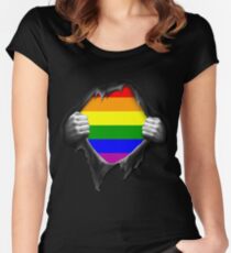 Premium Gay Pride Rainbow Shirt Women's Fitted Scoop T-Shirt