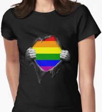 Premium Gay Pride Rainbow LGBT Women's Fitted T-Shirt