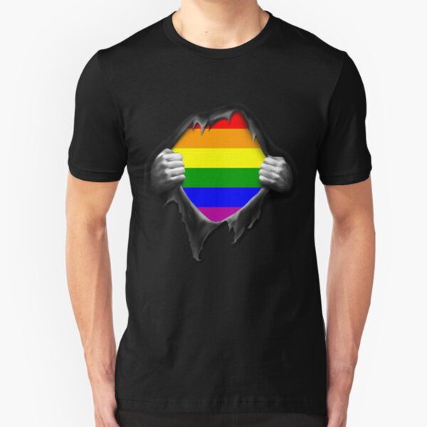 Premium Gay Pride Rainbow LGBT Slim Fit T-Shirt