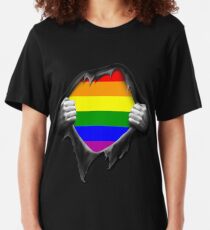 Premium Gay Pride Rainbow LGBT Slim Fit T-Shirt