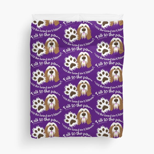 Talk to the paw brown beardie Duvet Cover