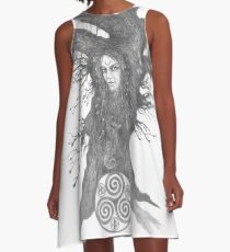 Asche A-Linien Kleid