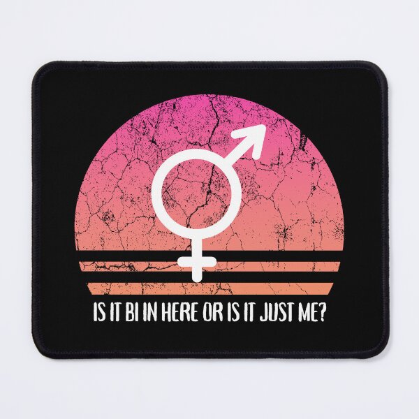 Item preview, Is It Bi In Here Or Is It Just Me Pink Retro Sunset In Black designed and sold by LuckyKermit.