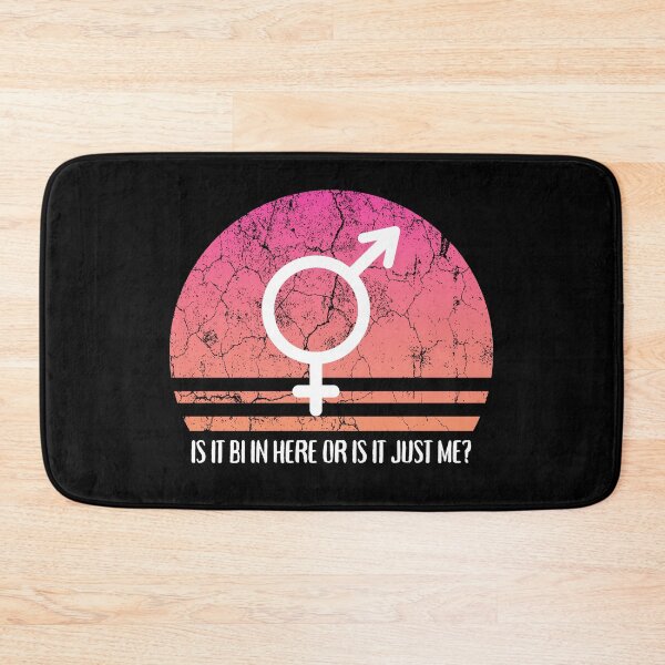 Item preview, Is It Bi In Here Or Is It Just Me Pink Retro Sunset In Black designed and sold by LuckyKermit.