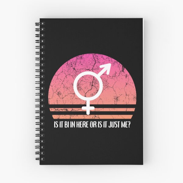 Item preview, Is It Bi In Here Or Is It Just Me Pink Retro Sunset In Black designed and sold by LuckyKermit.