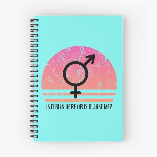Item preview, Is It Bi In Here Or Is It Just Me Pink Retro Sunset In Cyan designed and sold by LuckyKermit.