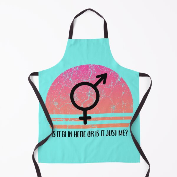 Item preview, Is It Bi In Here Or Is It Just Me Pink Retro Sunset In Cyan designed and sold by LuckyKermit.