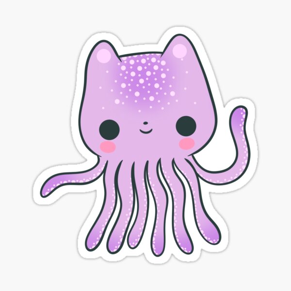 "Kawaii Octocat Octopus Cat Jelly Fish Kitty" Sticker for Sale by