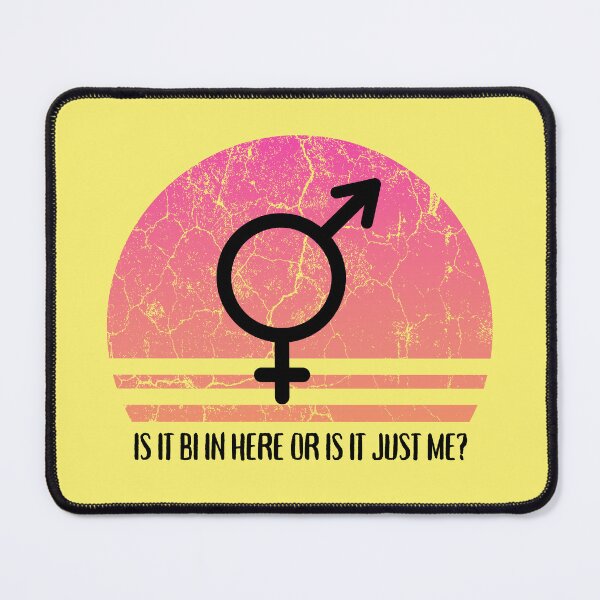 Item preview, Is It Bi In Here Or Is It Just Me Pink Retro Sunset In Yellow designed and sold by LuckyKermit.