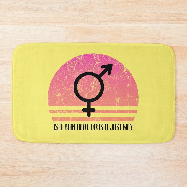 Item preview, Is It Bi In Here Or Is It Just Me Pink Retro Sunset In Yellow designed and sold by LuckyKermit.