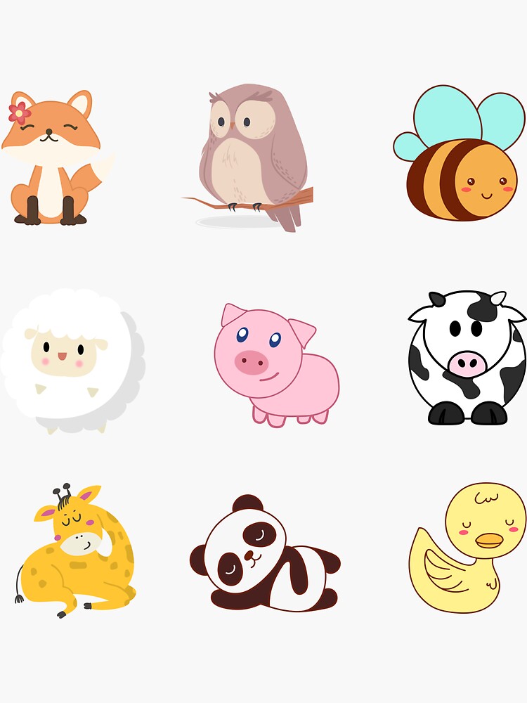 Animal Stickers, Cute Animals, Cute Stickers Sticker for Sale by  FL-Shop19